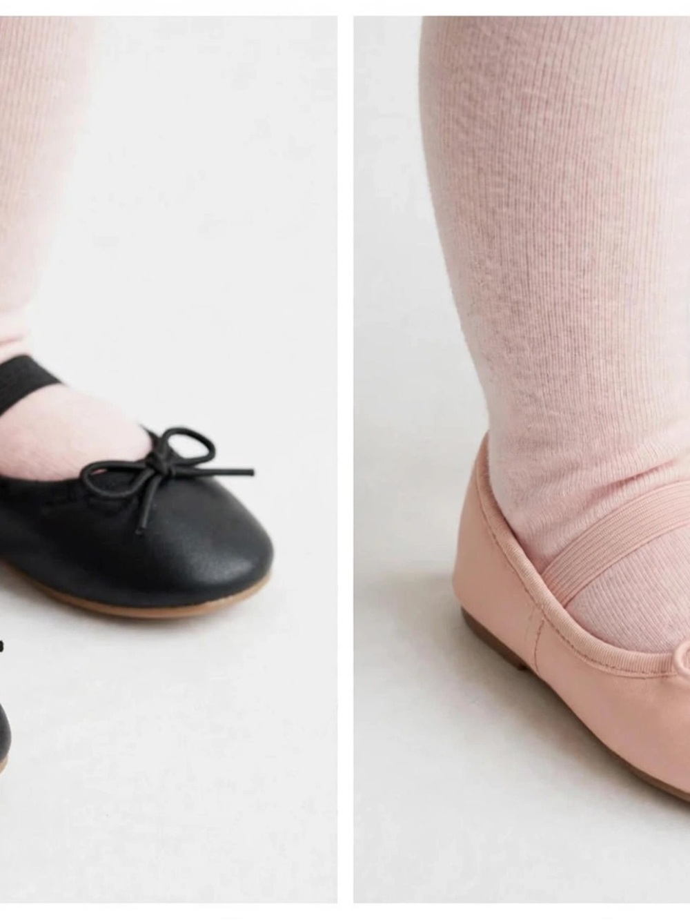 Danskin Girls Two-Tone Ballet Flats in Black and Light Pink